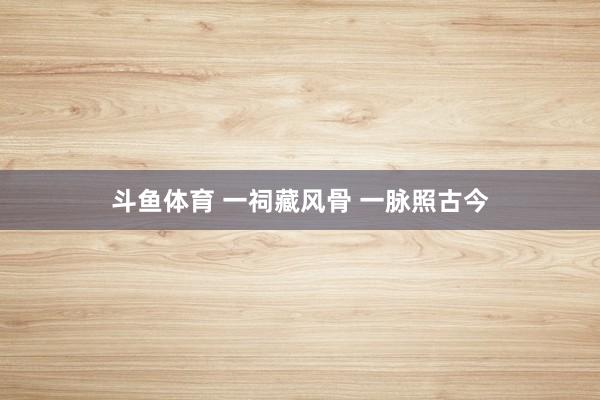 斗鱼体育 一祠藏风骨 一脉照古今