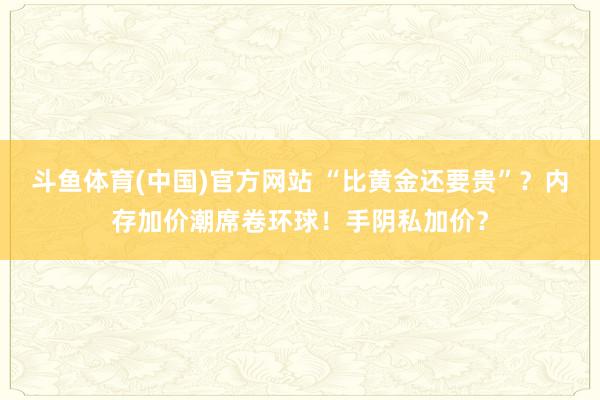 斗鱼体育(中国)官方网站 “比黄金还要贵”？内存加价潮席卷环球！手阴私加价？