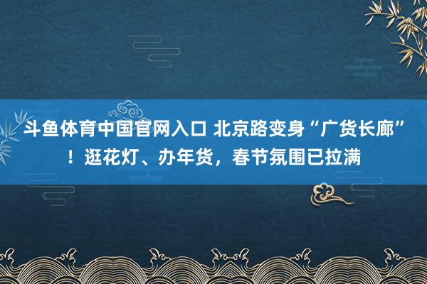 斗鱼体育中国官网入口 北京路变身“广货长廊”！逛花灯、办年货，春节氛围已拉满