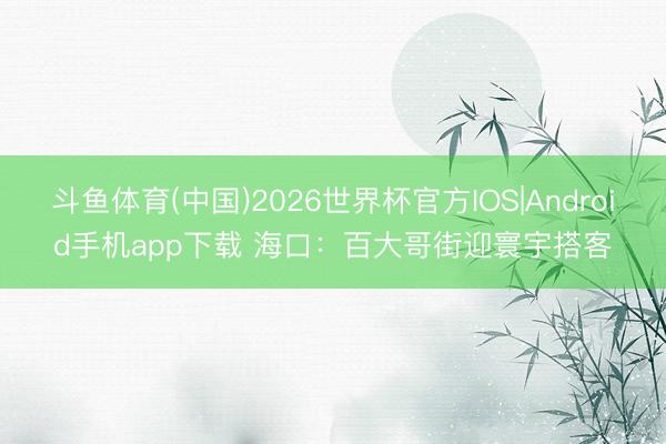 斗鱼体育(中国)2026世界杯官方IOS|Android手机app下载 海口：百大哥街迎寰宇搭客