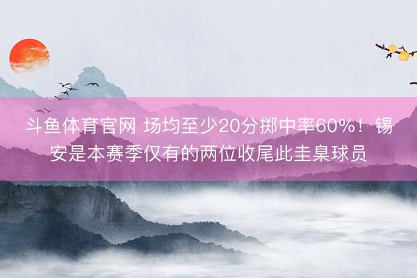 斗鱼体育官网 场均至少20分掷中率60%！锡安是本赛季仅有的两位收尾此圭臬球员