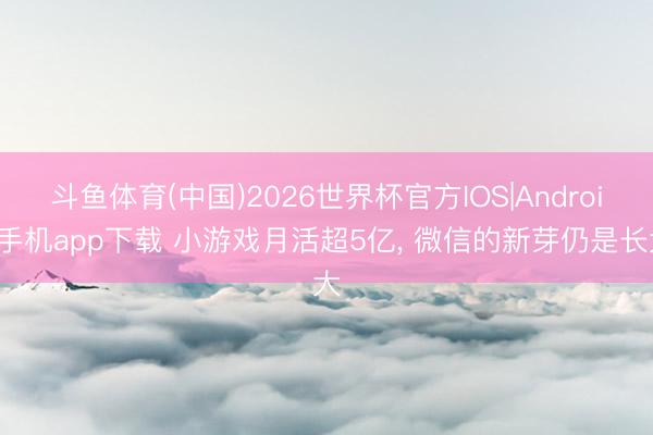 斗鱼体育(中国)2026世界杯官方IOS|Android手机app下载 小游戏月活超5亿， 微信的新芽仍是长大