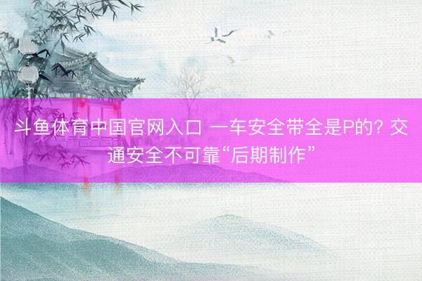 斗鱼体育中国官网入口 一车安全带全是P的? 交通安全不可靠“