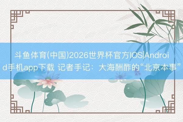 斗鱼体育(中国)2026世界杯官方IOS|Android手机app下载 记者手记：大海酬酢的“北京本事”
